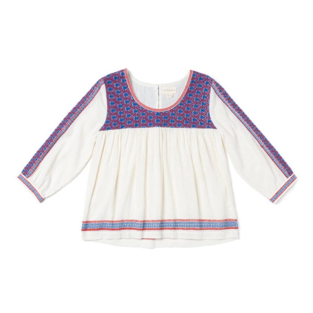 Embroidered Babydoll Blouse
